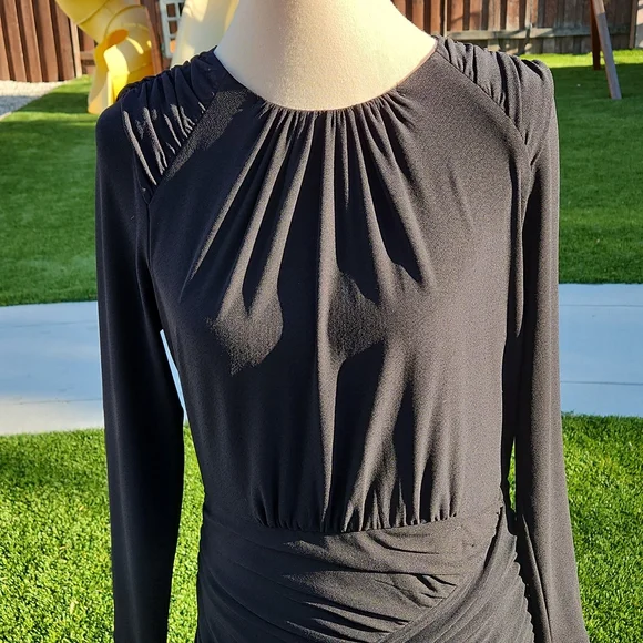 Zara Basic Black Long Sleeve Dress - Size Large - Picture 2 of 9